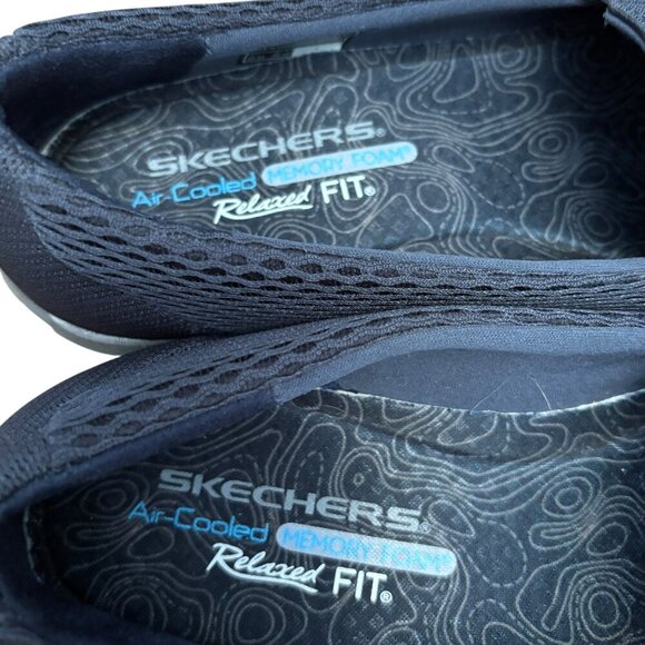 SKECHERS Memory Foam Slip On Navy Blue Relaxed Fit Size 9 Style 49244 EUC - Picture 7 of 10